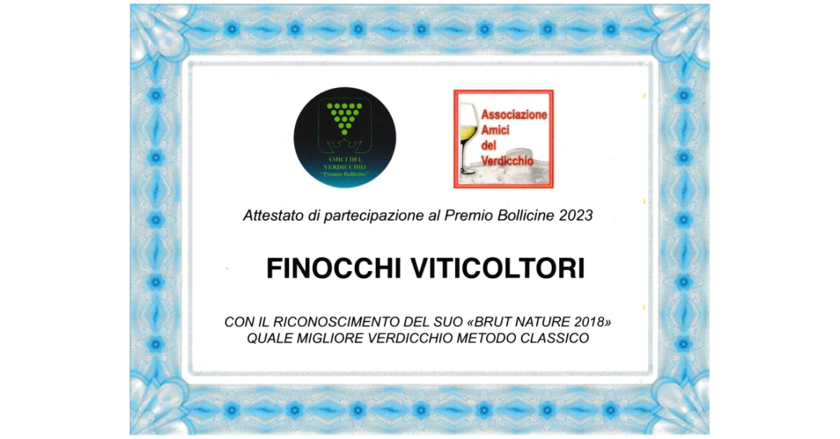 Ancora una vittoria del Premio Bollicine degli Amici del Verdicchio