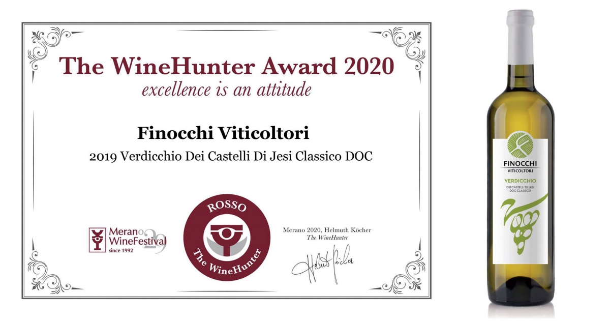 Verdicchio dei Castelli di Jesi Doc Classico 2019 Certificate of Excellence Merano Wine Festival